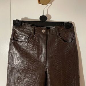 Brown leather pants
